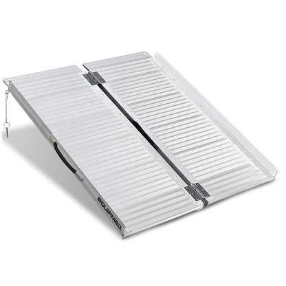91cm Portable Folding Aluminum Access Ramp, 272kg Capacity for Wheelchairs