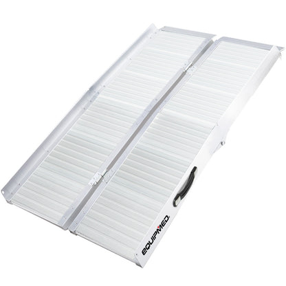 123cm Portable Folding Aluminium Access Ramp, 272kg Capacity, Non-Slip Design