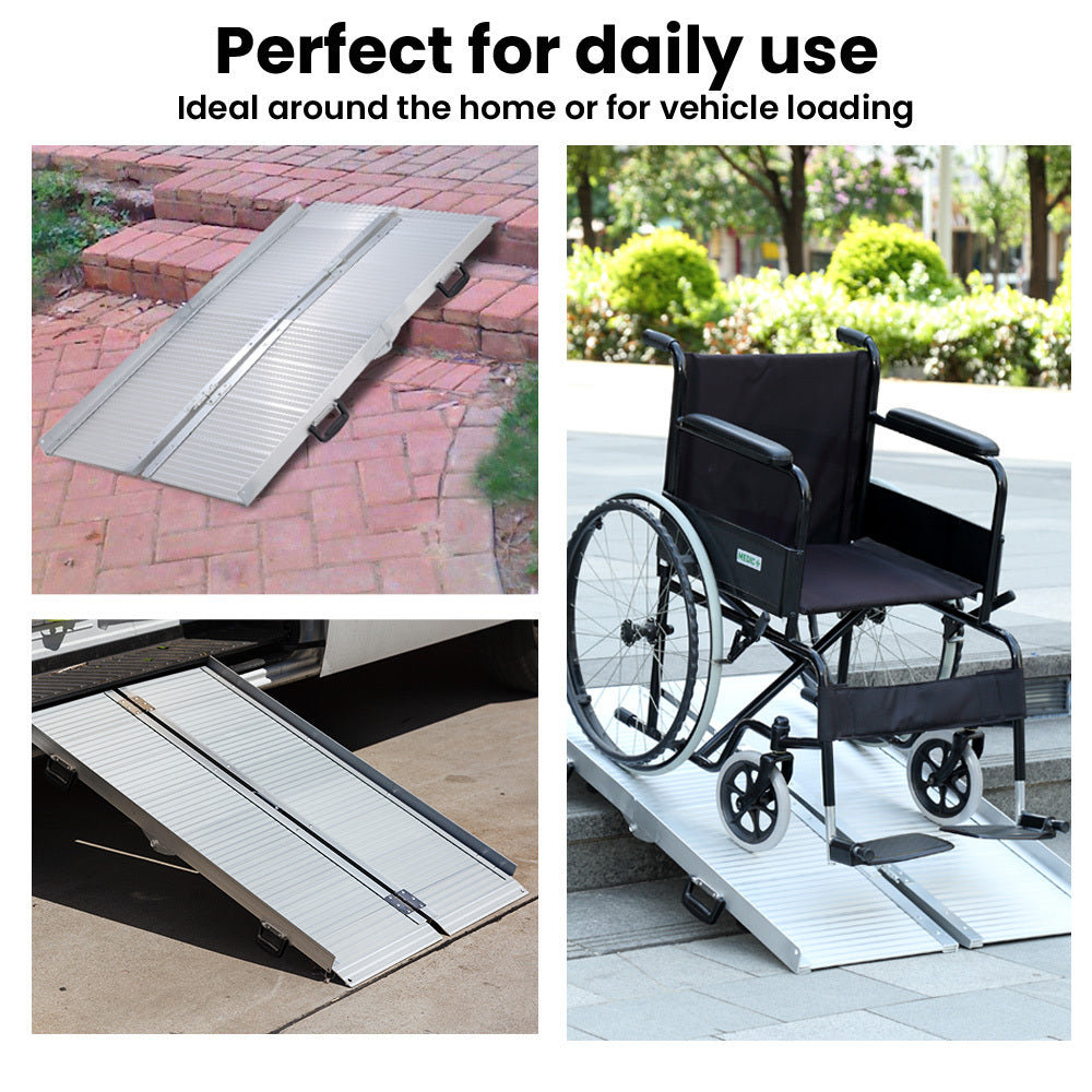 152cm Portable Aluminium Folding Ramp for Wheelchairs & Scooters, 272kg Capacity