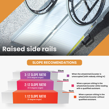 152cm Portable Aluminium Folding Ramp for Wheelchairs & Scooters, 272kg Capacity