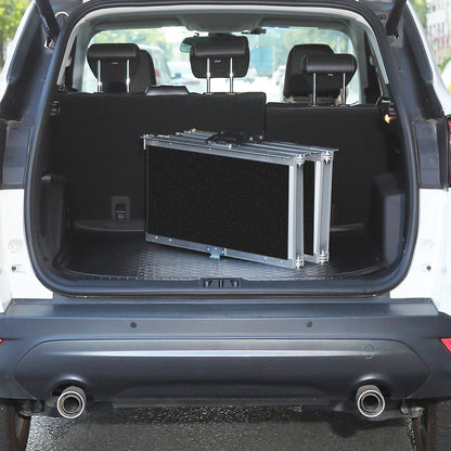 182cm Portable Folding Aluminium Access Ramp with 272kg Capacity, Non-Slip Surface