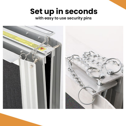 182cm Portable Folding Aluminium Access Ramp with 272kg Capacity, Non-Slip Surface