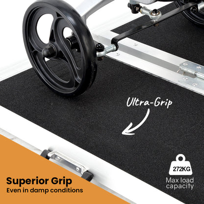 182cm Portable Folding Aluminium Access Ramp with 272kg Capacity, Non-Slip Surface