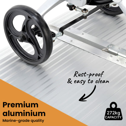 182cm Portable Aluminium Ramp, 272kg Capacity, for Wheelchairs & Scooters