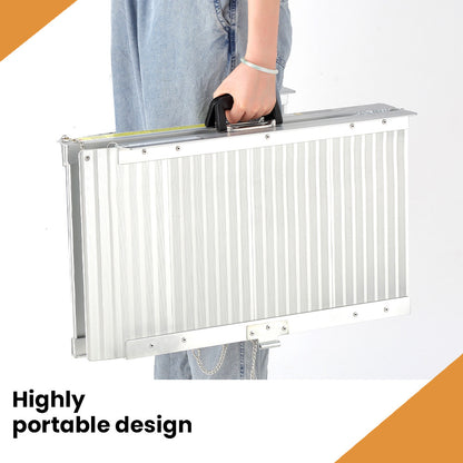 182cm Portable Aluminium Ramp, 272kg Capacity, for Wheelchairs & Scooters