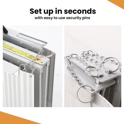 182cm Portable Aluminium Ramp, 272kg Capacity, for Wheelchairs & Scooters