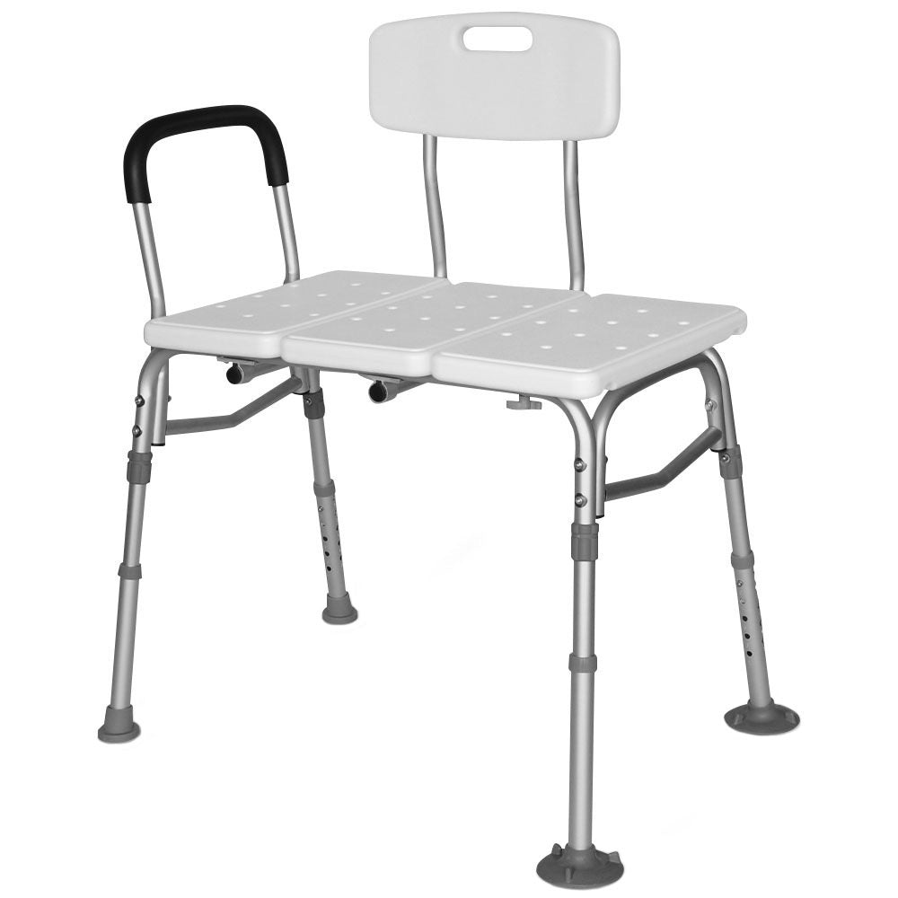Adjustable Bath Transfer Bench for Seniors, 125kg Capacity, White