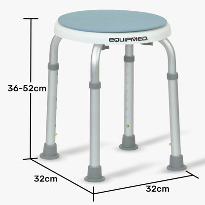 Adjustable Shower Chair with 360-Degree Swivel Seat, 0.35-0.53m Height Range