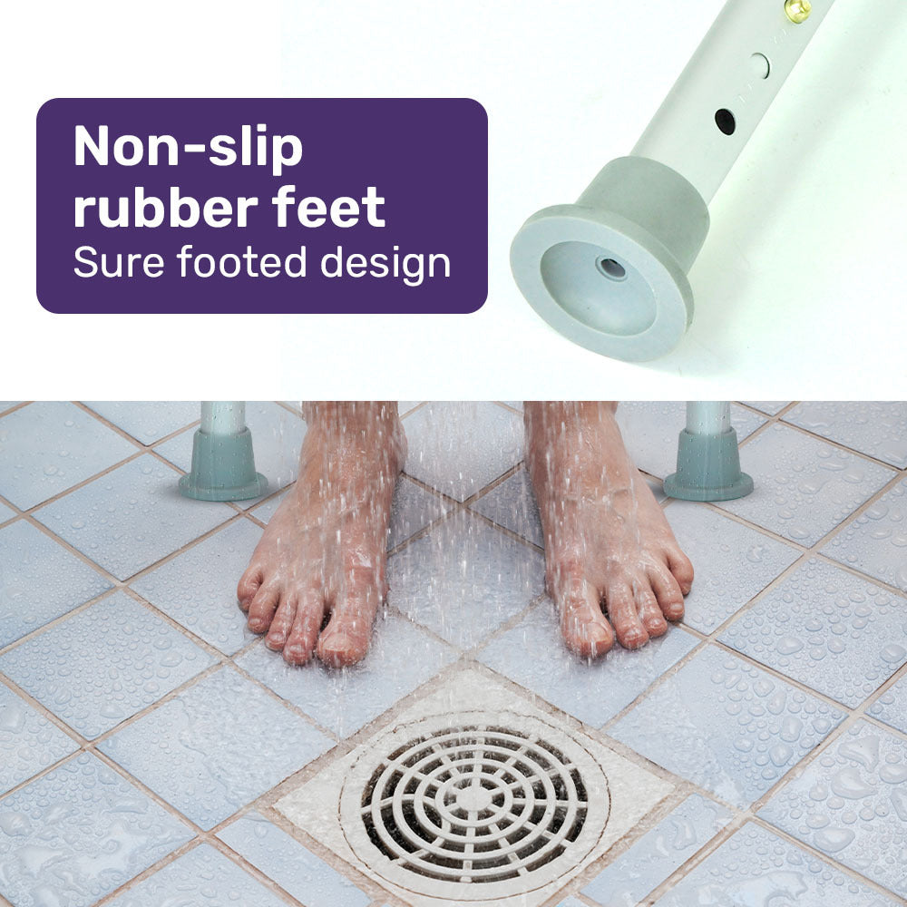Adjustable Shower Chair with 360-Degree Swivel Seat, 0.35-0.53m Height Range
