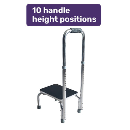 Adjustable Bath & Shower Step Aid with Handle, 150kg Capacity, 24cm Height