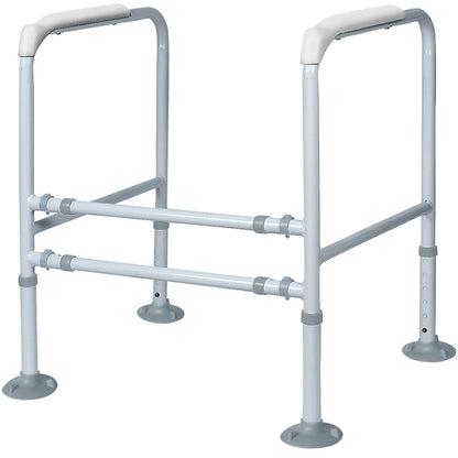 Adjustable Over Toilet Support Frame with Safety Rails, 125kg Capacity