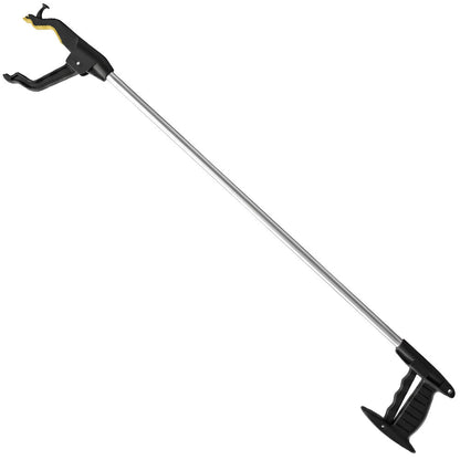 74cm Long Reach Grabber Reacher Aid, Deluxe Magnetic Pick Tip, Key Hook, Lockable Nonslip Rubber Jaws, Lightweight Alloy, Easy Reach for Seniors