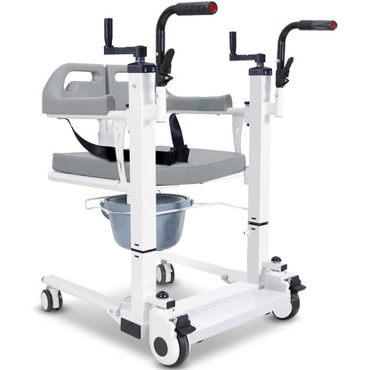 4-in-1 Patient Lift Chair: Height Adjustable, Shower, Toilet, Commode Use