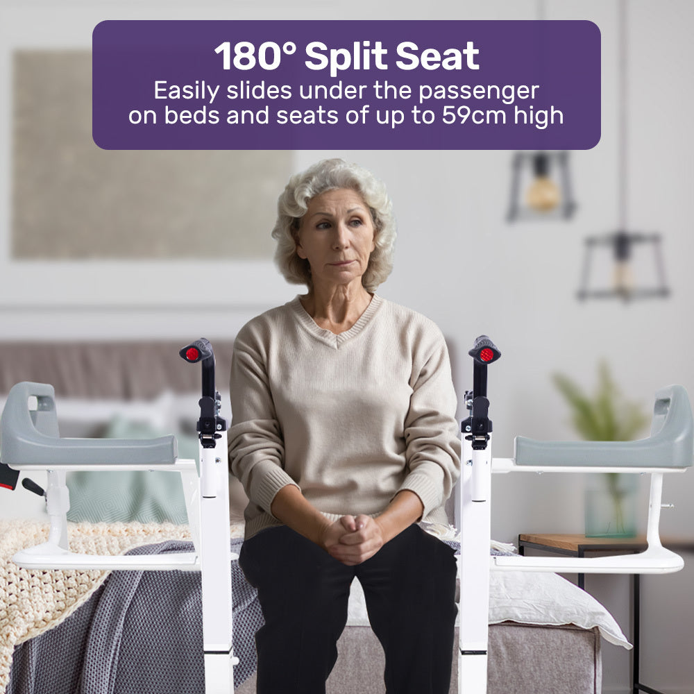 4-in-1 Patient Lift Chair: Height Adjustable, Shower, Toilet, Commode Use