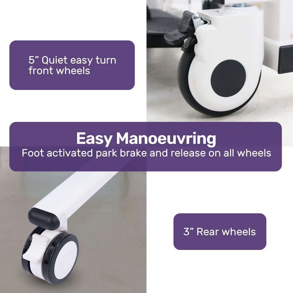 4-in-1 Patient Lift Chair: Height Adjustable, Shower, Toilet, Commode Use