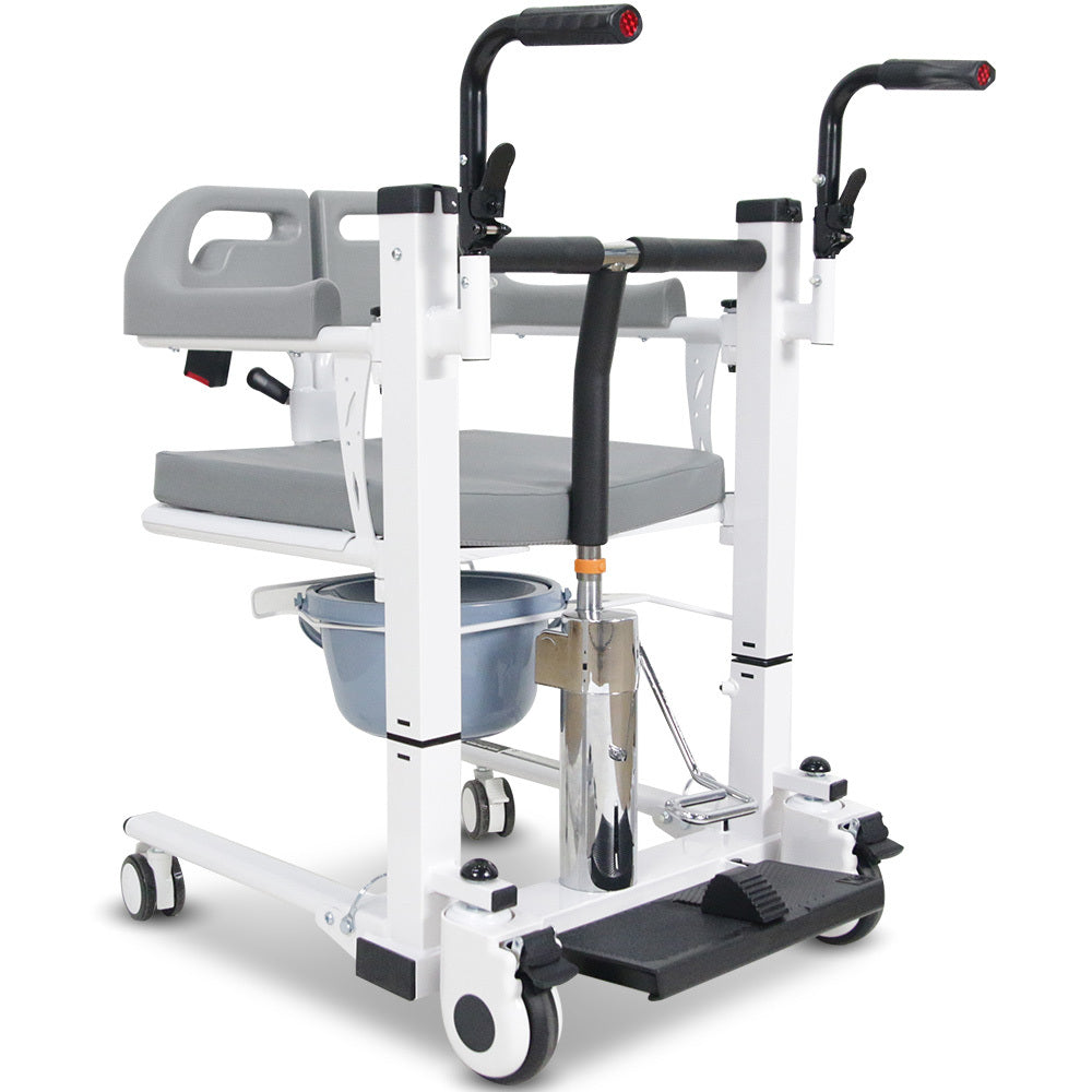 Hydraulic 4-in-1 Patient Lift Chair, Shower & Commode, 120kg Capacity