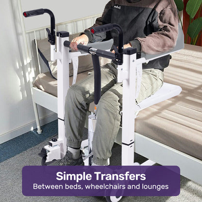 Hydraulic 4-in-1 Patient Lift Chair, Shower & Commode, 120kg Capacity