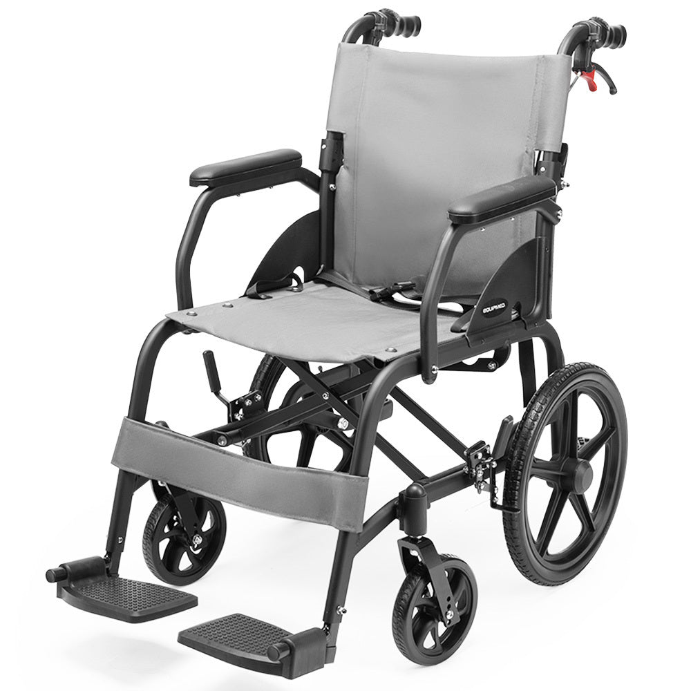 Lightweight Folding Transit Wheelchair, Easy Transport, 0.4m Wheels, 11kg