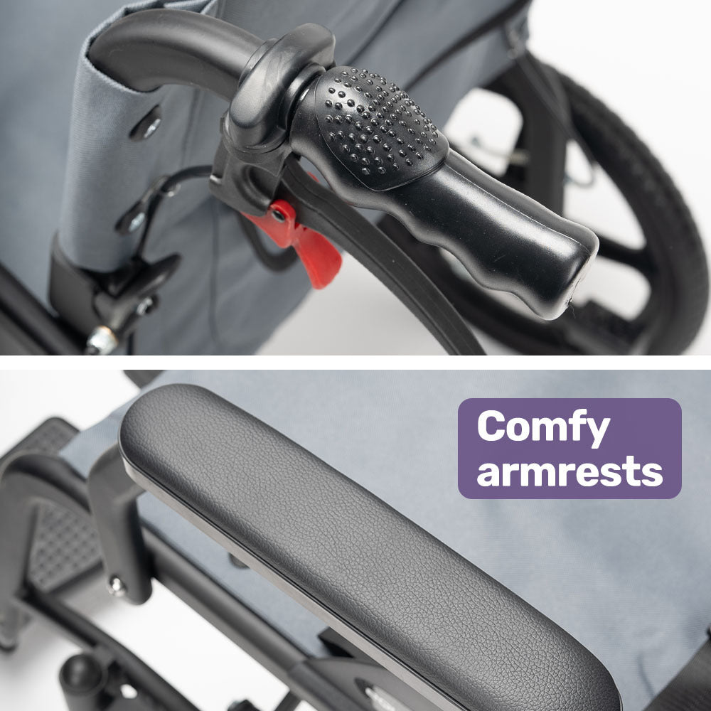 Lightweight Folding Transit Wheelchair, Easy Transport, 0.4m Wheels, 11kg