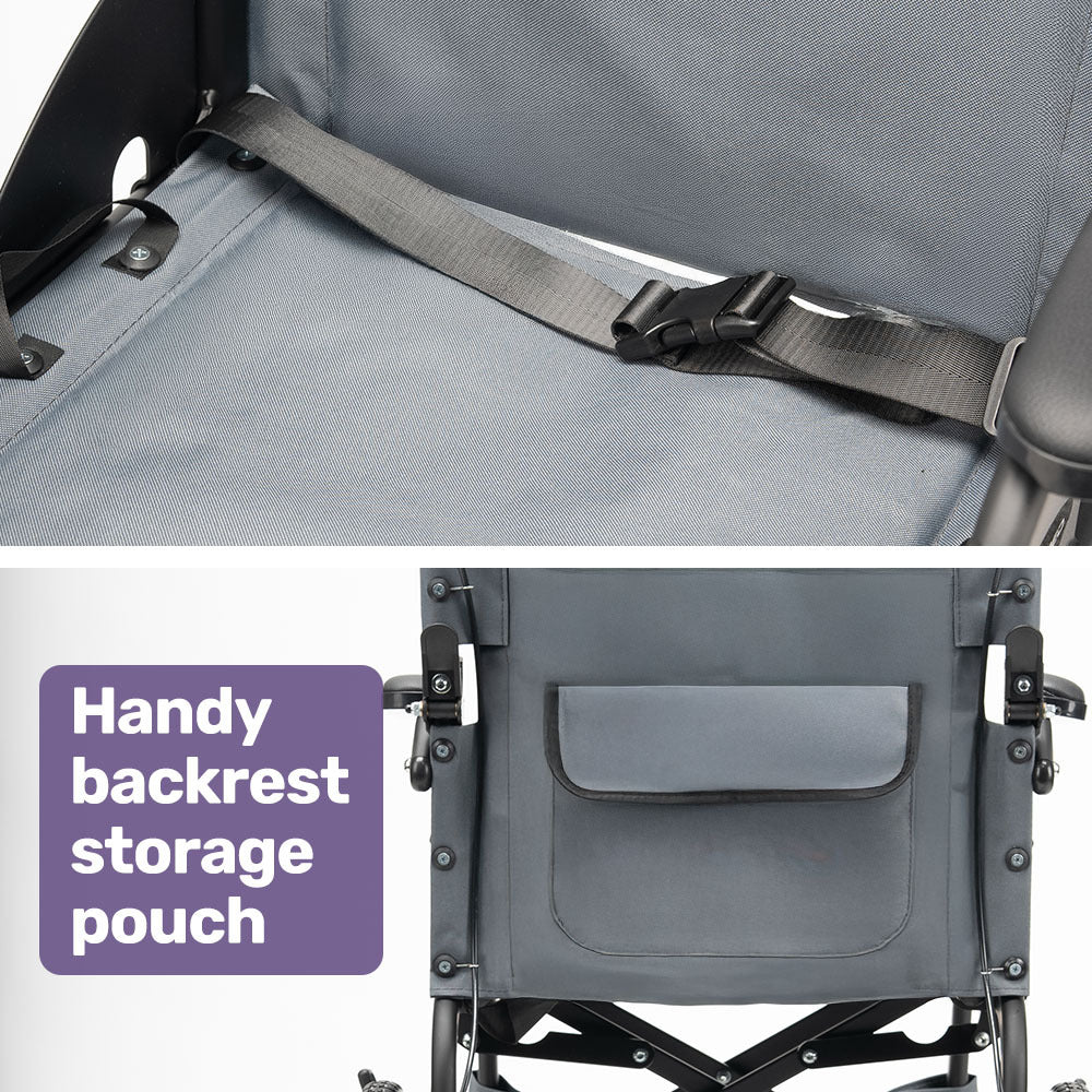 Lightweight Folding Transit Wheelchair, Easy Transport, 0.4m Wheels, 11kg