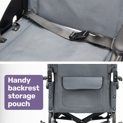 Lightweight Folding Transit Wheelchair, Easy Transport, 0.4m Wheels, 11kg