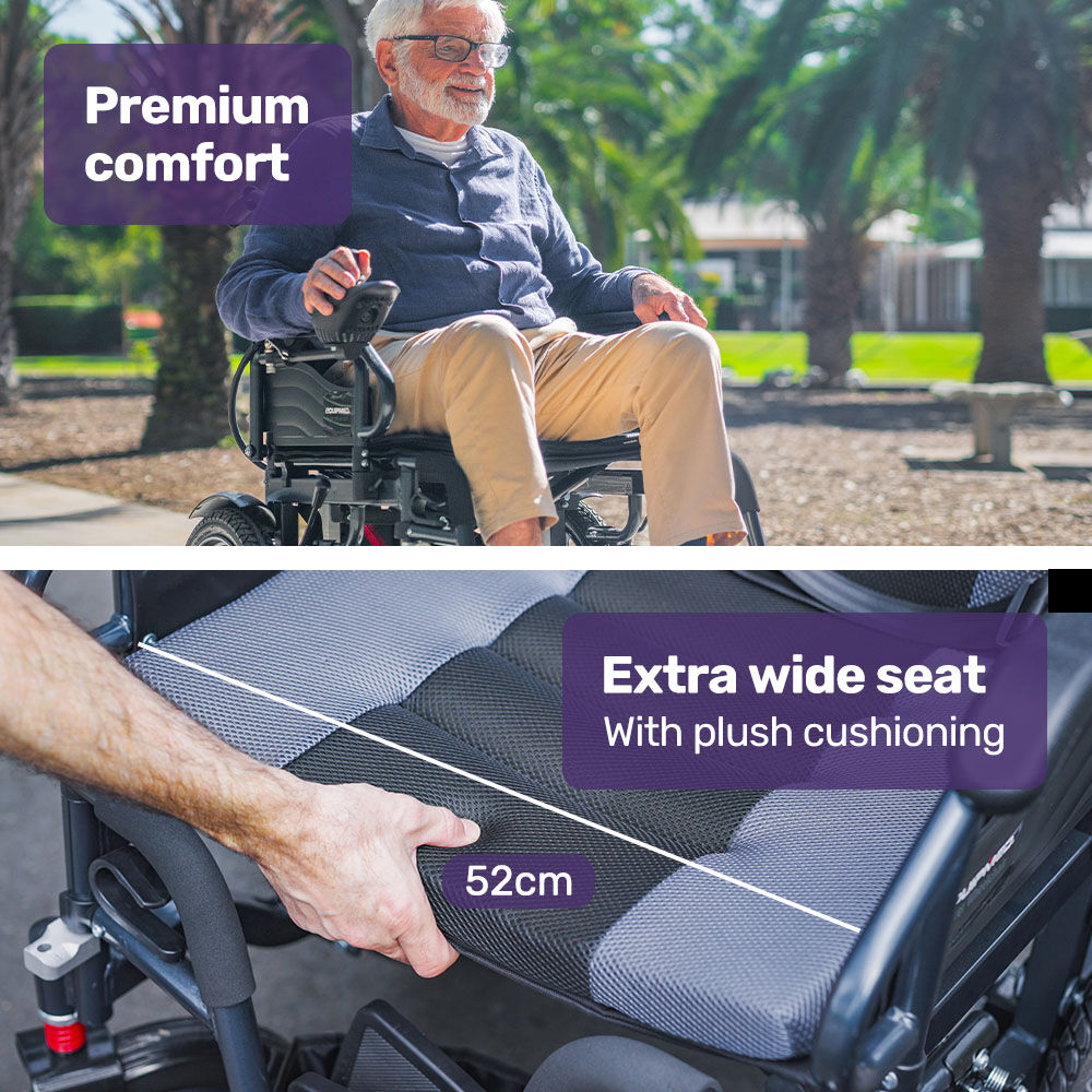 Electric Folding Wheelchair, Long Range, Comfortable, Easy to Use, 20km Range