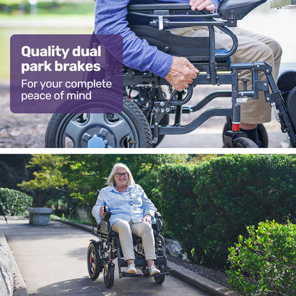 Electric Folding Wheelchair, Long Range, Comfortable, Easy to Use, 20km Range