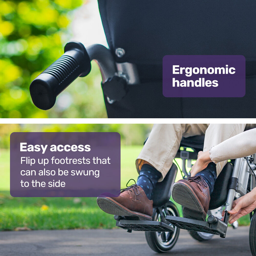 Electric Folding Wheelchair, Long Range, Comfortable, Easy to Use, 20km Range