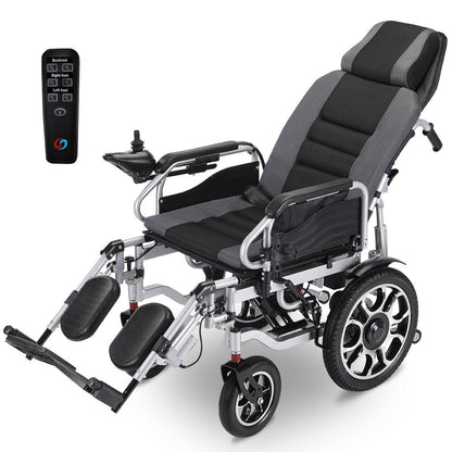 Electric Wheelchair with 20km Range, Recline, 1.1m Turn Radius, Foldable Design