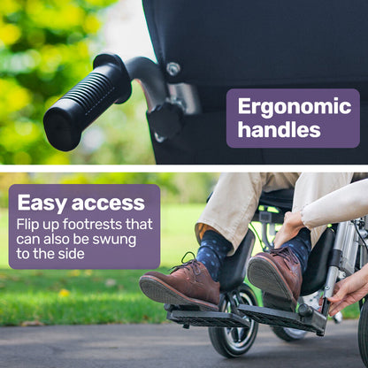 Electric Wheelchair with 20km Range, Recline, 1.1m Turn Radius, Foldable Design