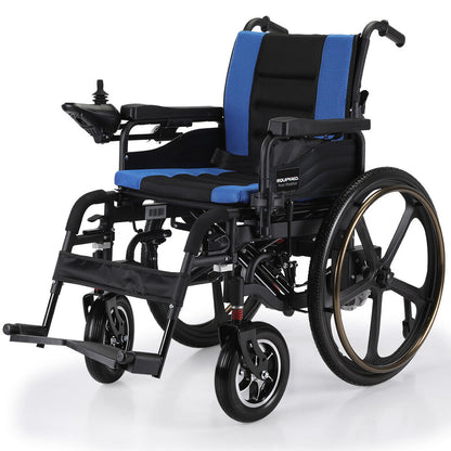 Foldable Electric Wheelchair, 12km Range, 1.1m Turn, 130kg Capacity, 24" Wheels