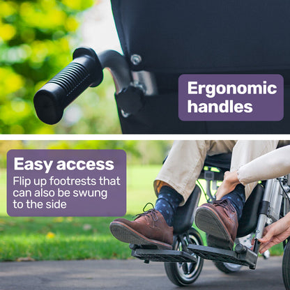 Long-Range Electric Wheelchair with Recline, XL Seat, 1.1m Turn, 20km Range