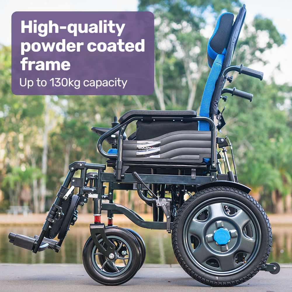 Long-Range Electric Wheelchair with Recline, XL Seat, 1.1m Turn, 20km Range