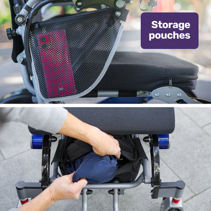 Electric Folding Wheelchair with Long Range, 1m Turning Circle, 130kg Capacity