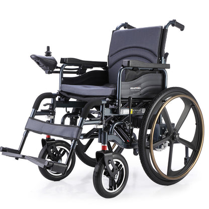 Foldable Electric Wheelchair with 12km Range, Lithium Battery, 1.1m Turn Radius