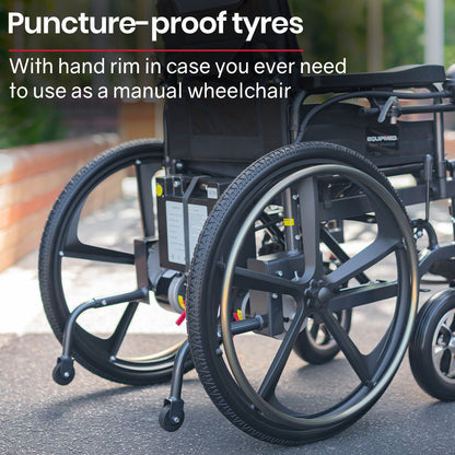 Foldable Electric Wheelchair with 12km Range, Lithium Battery, 1.1m Turn Radius