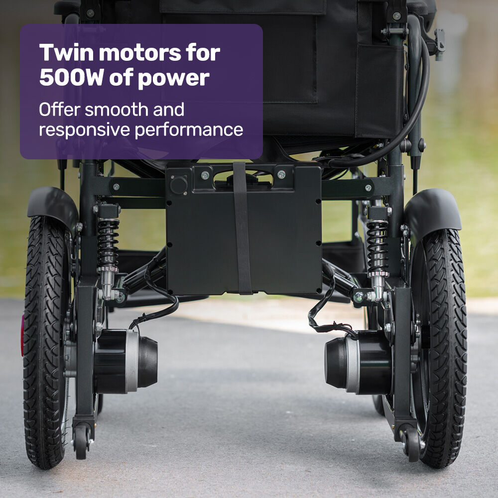 Foldable Electric Wheelchair with 20km Range, 1.1m Turning Circle, 130kg Capacity
