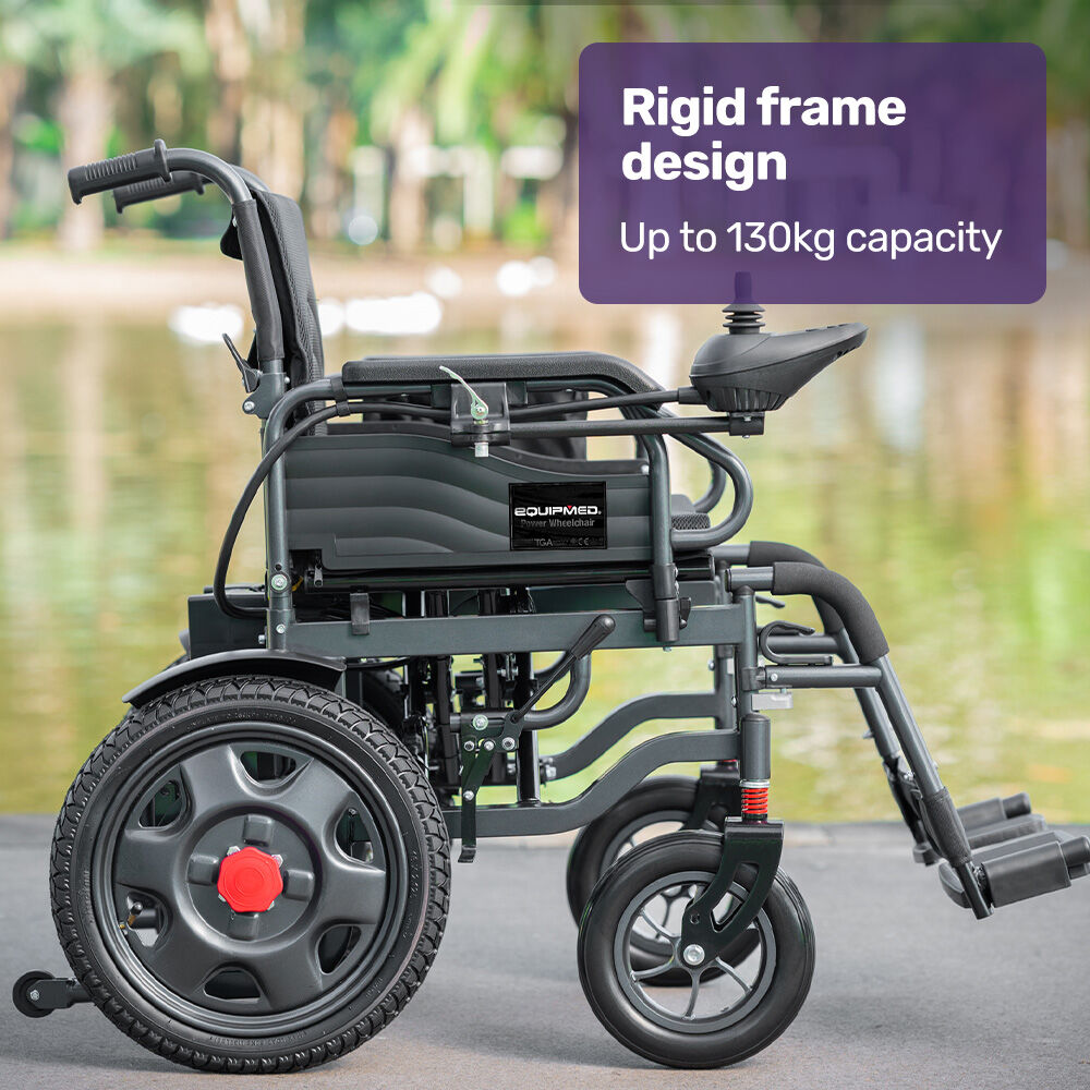 Foldable Electric Wheelchair with 20km Range, 1.1m Turning Circle, 130kg Capacity