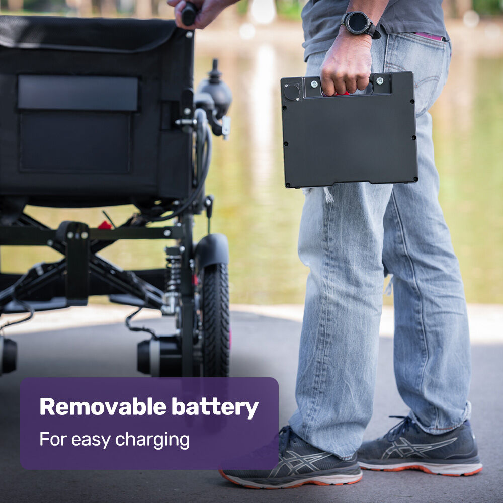 Foldable Electric Wheelchair with 20km Range, 1.1m Turning Circle, 130kg Capacity