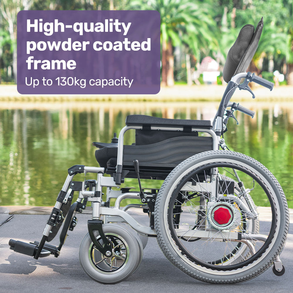 Electric Foldable Wheelchair with XL Bariatric Seat, 15km Range, 1.1m Turn Circle