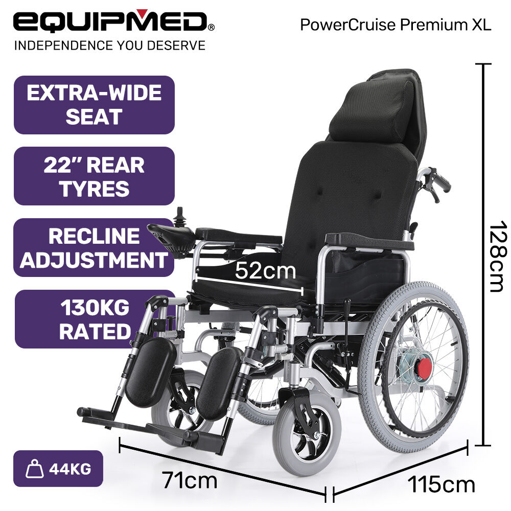 Electric Foldable Wheelchair with XL Bariatric Seat, 15km Range, 1.1m Turn Circle