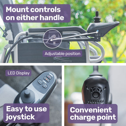 Electric Foldable Wheelchair with XL Bariatric Seat, 15km Range, 1.1m Turn Circle