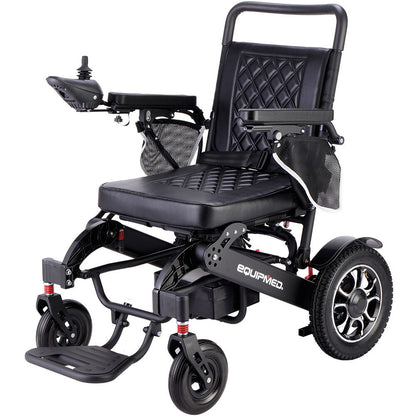Folding Electric Wheelchair, Long Range, Aluminium Frame, 130kg Capacity, Black
