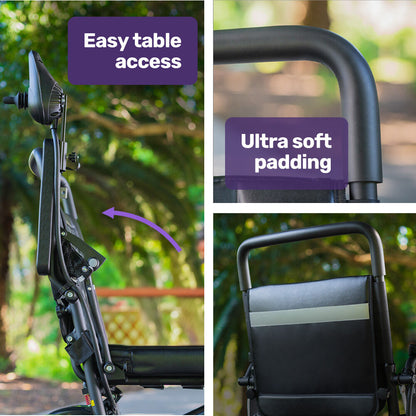 Folding Electric Wheelchair, Long Range, Aluminium Frame, 130kg Capacity, Black