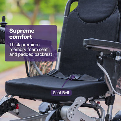 Electric Wheelchair, Lightweight, Foldable, 15km Range, Airline Approved