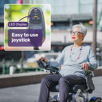 Electric Wheelchair, Lightweight, Foldable, 15km Range, Airline Approved