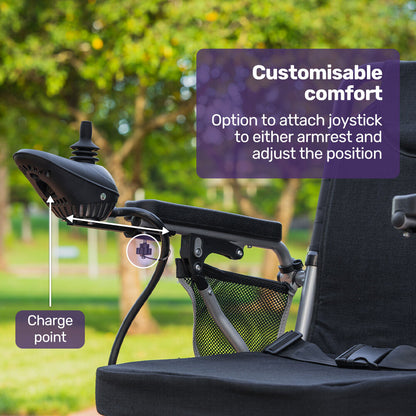 Electric Wheelchair, Lightweight, Foldable, 15km Range, Airline Approved
