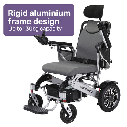 Electric Folding Wheelchair with 15km Range and Remote Control, 130kg Capacity