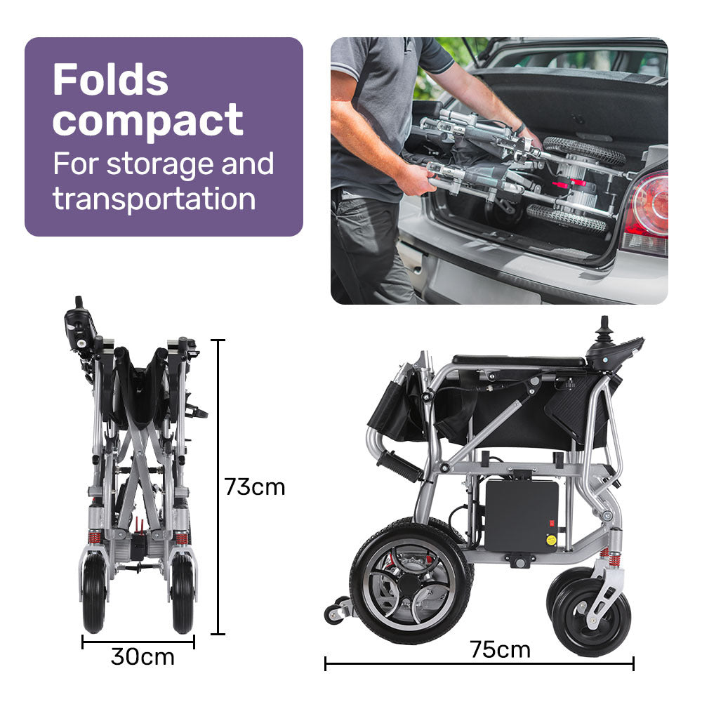 Ultra-Light 20kg Electric Wheelchair with 18km Range, Foldable & Airline Approved