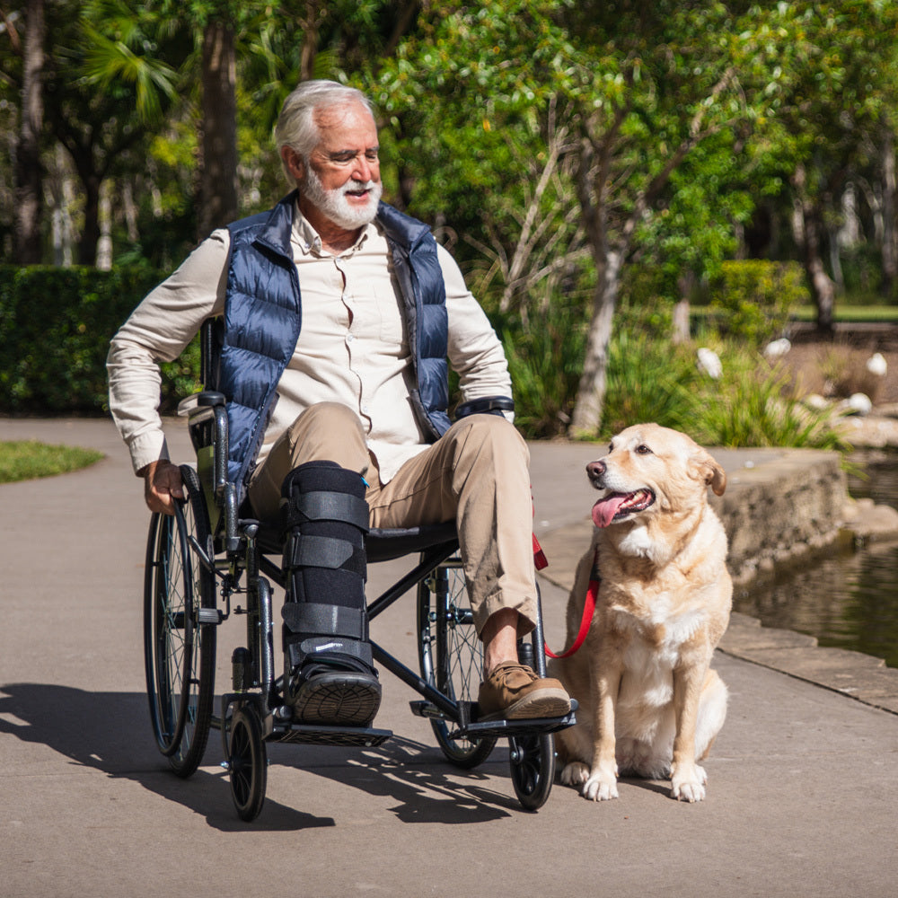 XL-Wide Quick-Folding Wheelchair, 0.61m Rear Tyres, 136kg Capacity, Dark Grey